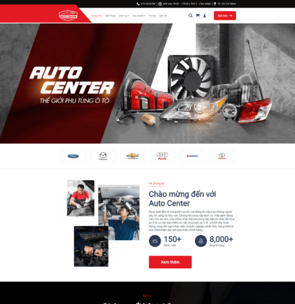 Theme WordPress gara sửa chữa, bảo dưỡng ô tô