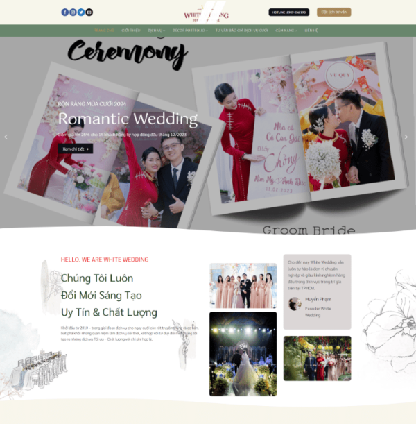 Theme wordpress dịch vụ cưới hỏi, decor wedding 1