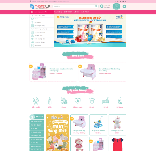 Theme wordpress thời trang baby 1