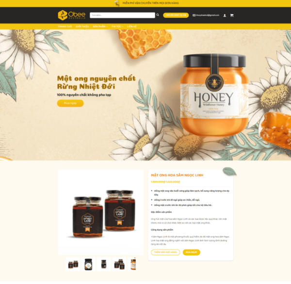 Theme wordpress bán mật ong 1