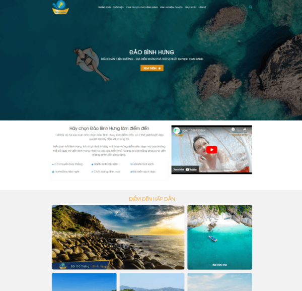 Theme wordpress du lịch tour bình hưng