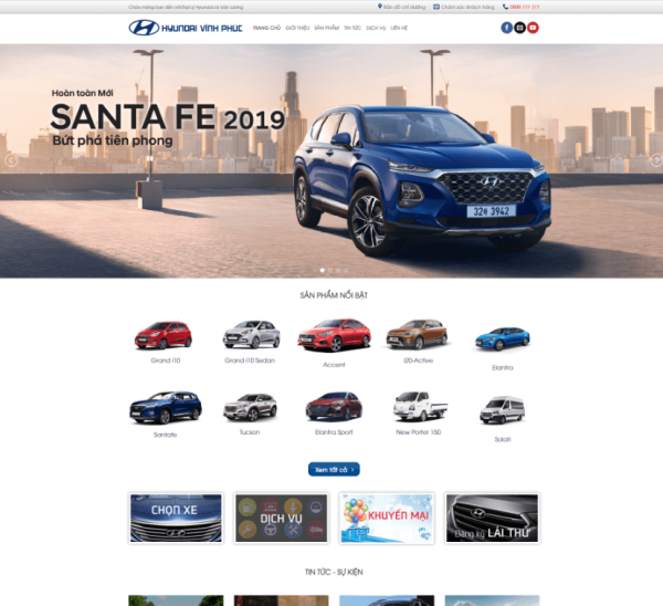 Theme wordpress bán xe hyundai 4