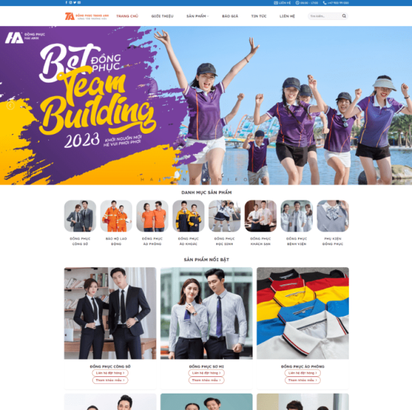 Theme wordpress xưởng may đồng phục