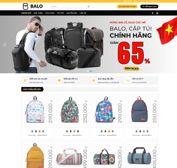 Theme wordpress bán balo 1