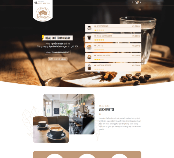 Theme wordpress quán cafe trà sữa
