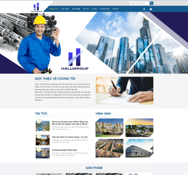 Theme wordpress giới thiệu công ty thép, vật liệu xây dựng