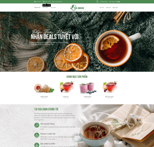 Theme wordpress bán trà sữa, trà xanh 5