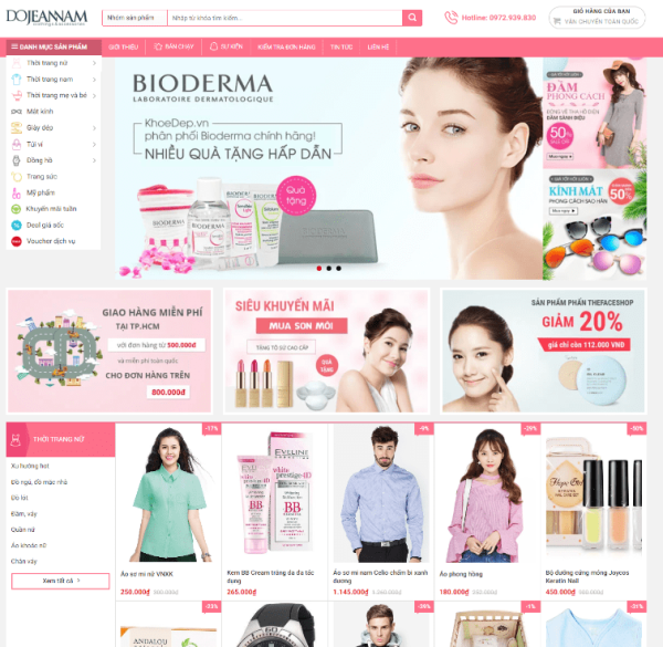 Theme wordpress thời trang mỹ phẩm