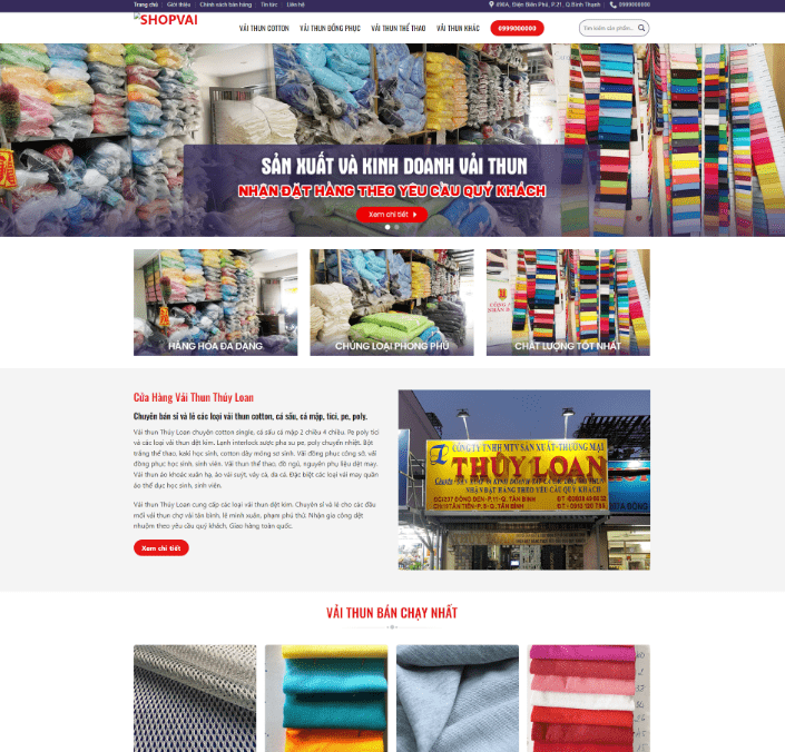 Theme wordpress shop bán vải