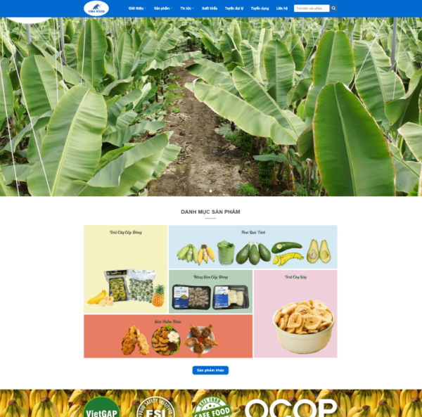 Theme wordpress nông sản – Nông trại chuối