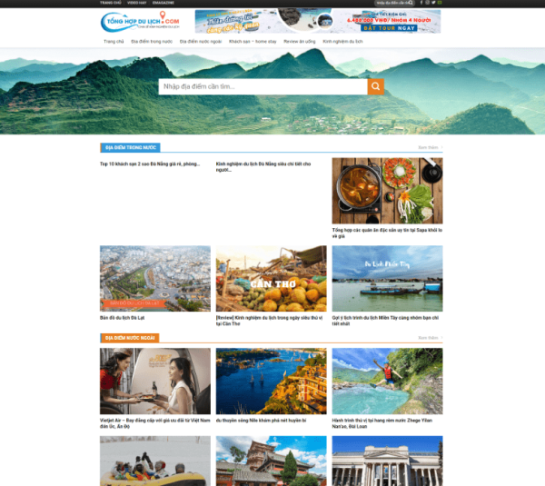 Theme wordpress tin tức 11 – review du lịch