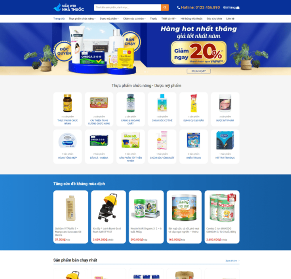 Theme WordPress Tiệm Thuốc Tây Chuẩn Đẹp