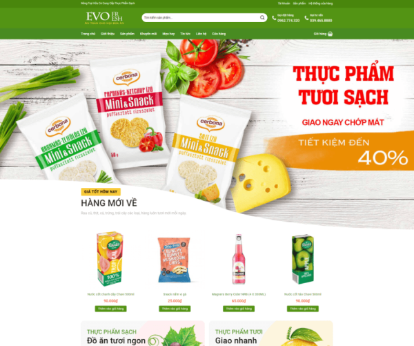 Theme wordpress thực phẩm trái cây sạch