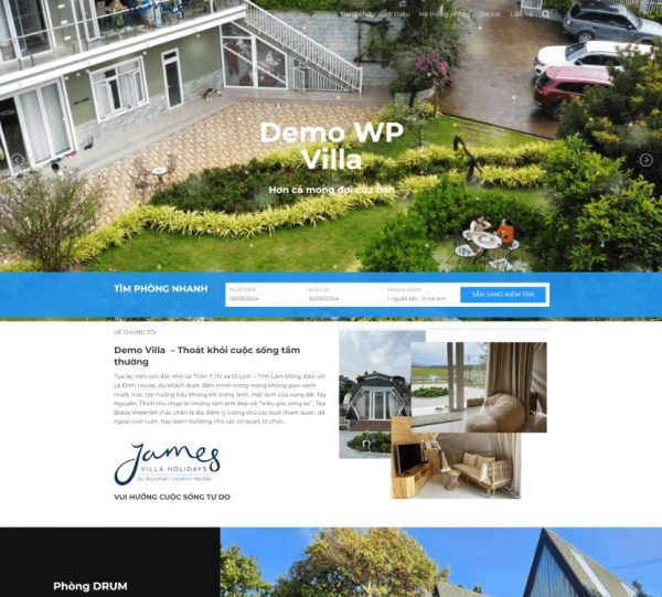 Theme wordpress giới thiệu villa khách sạn 01