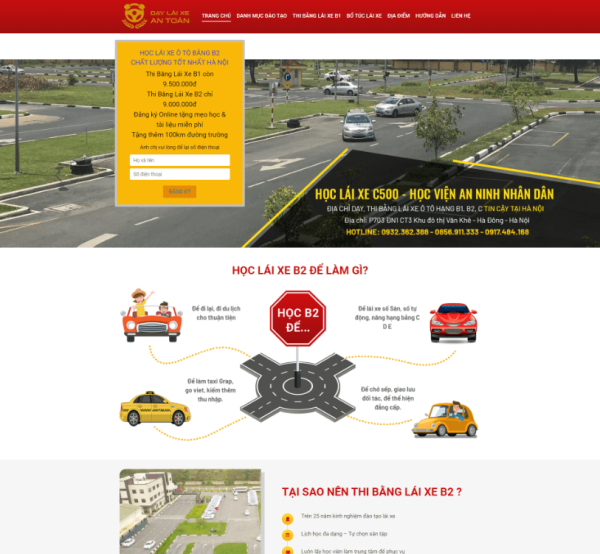 Theme wordpress trung tâm dạy lái xe