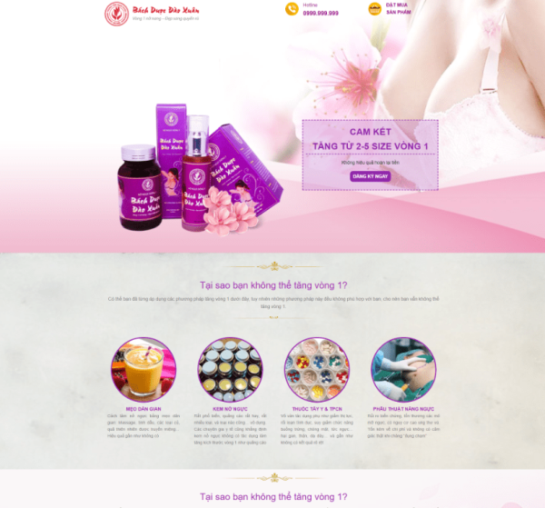 Theme wordpress thực phẩm chức năng nâng ngực
