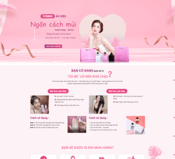 Theme wordpress ladingpape mỹ phẩm xịt thơm