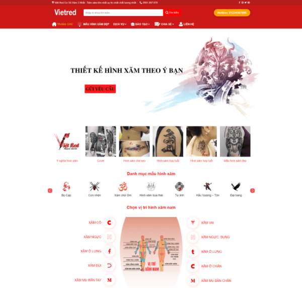 Theme wordpress tiệm xăm