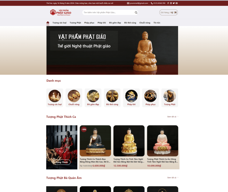 Theme wordpress vật phẩm phật giáo