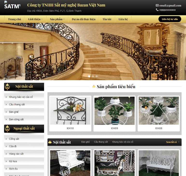 Theme wordpress cơ khí sắt mỹ nghệ