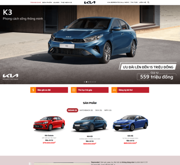 Theme WordPress hãng xe kia chuẩn đẹp