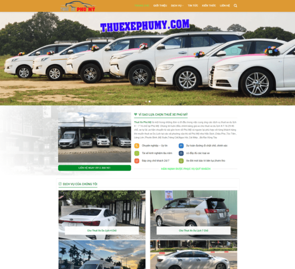 Theme WordPress cho thuê xe phú mỹ nhẹ chuẩn seo