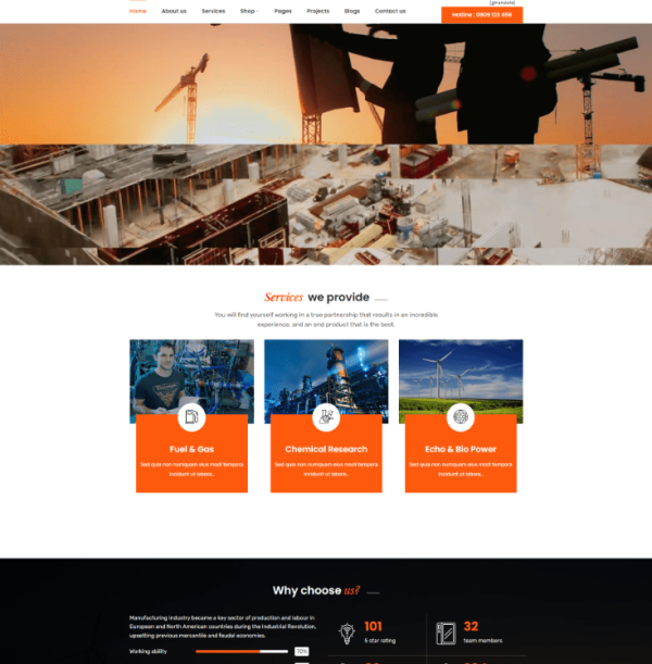 Theme wordpress giới thiệu công ty xây dựng