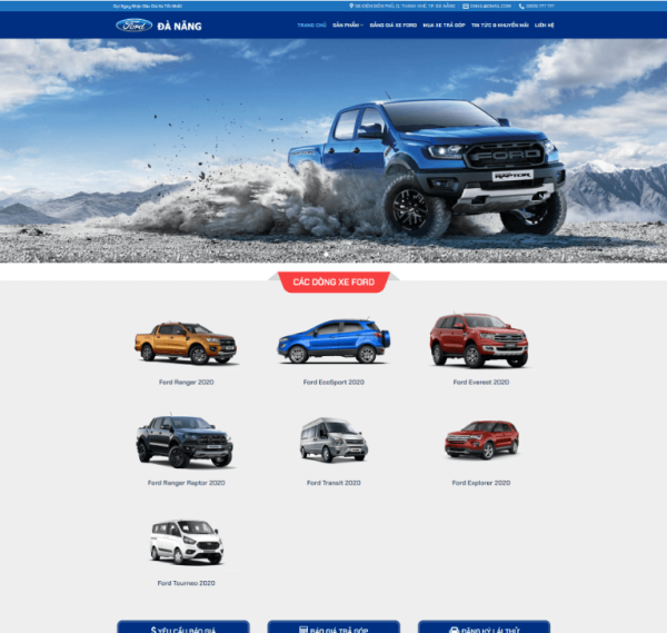 Theme Wordpress Showroom ô tô Ford Đà Nẵng
