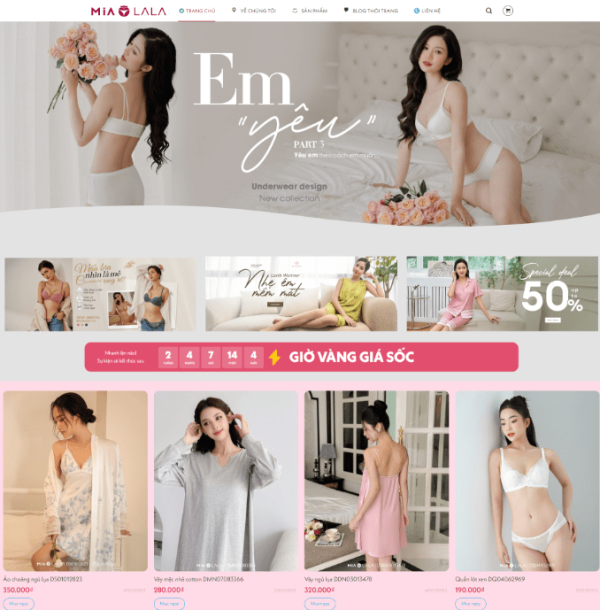 Theme wordpress bán đồ thời trang váy ngủ đồ lót