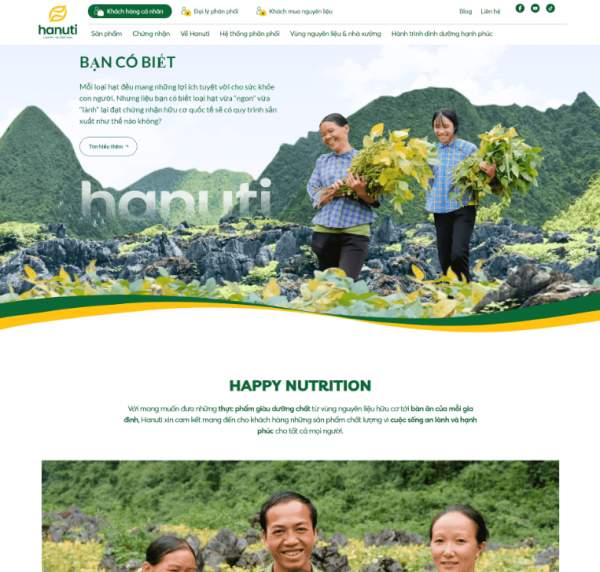 Theme wordpress bán thực phẩm chức năng cao cấp Hanuti
