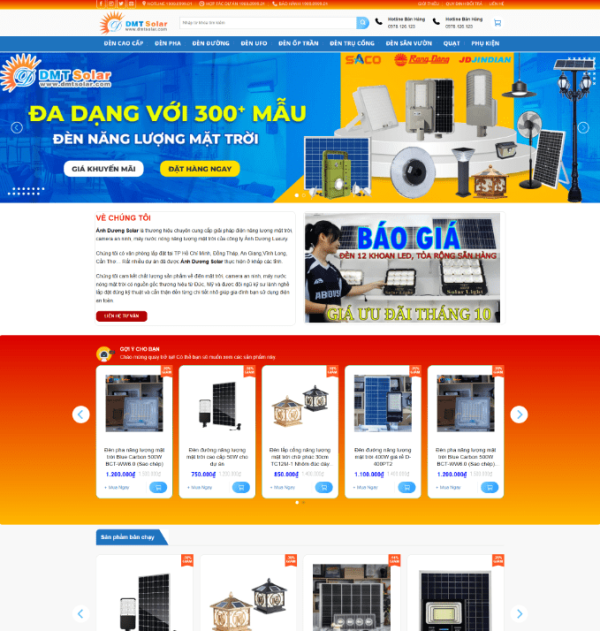 Theme wordpress bán đèn solar năng lượng mặt trời