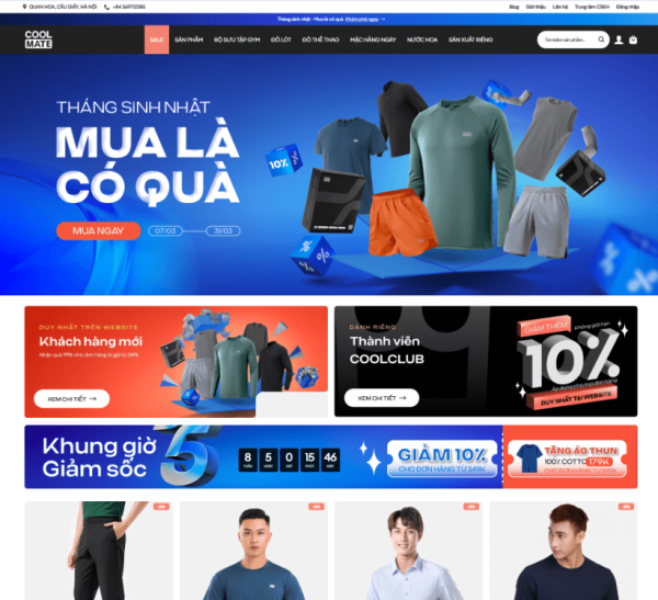 Theme wordpress thời trang giống coolmate