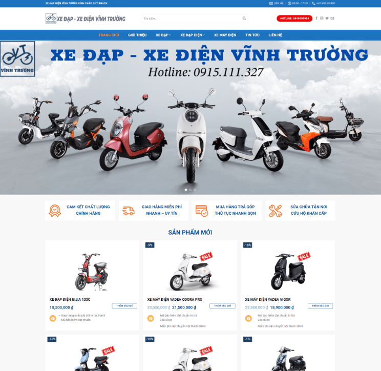 Theme wordpress bán xe điện 1