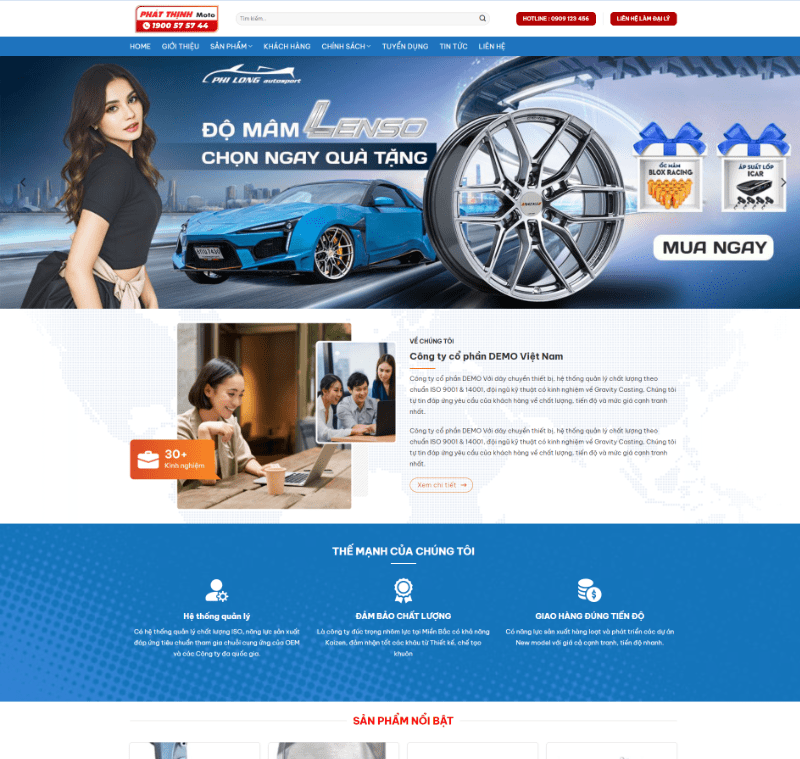 Theme wordpress cửa hàng bán phụ tùng và thiết bị xe máy