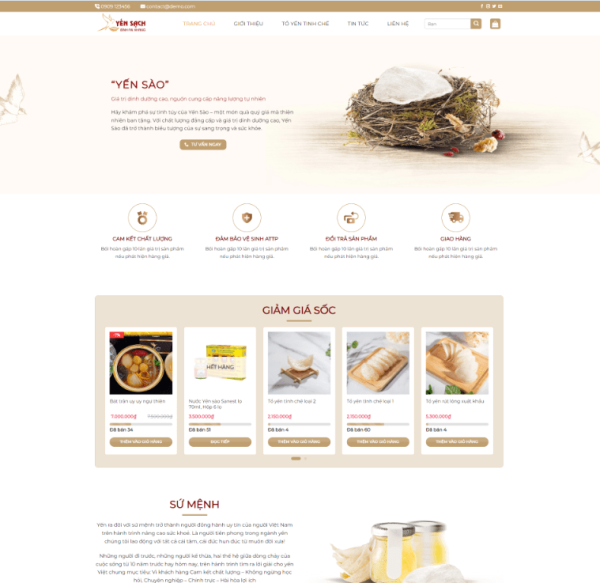 Theme wordpress công ty bán yến xào 4