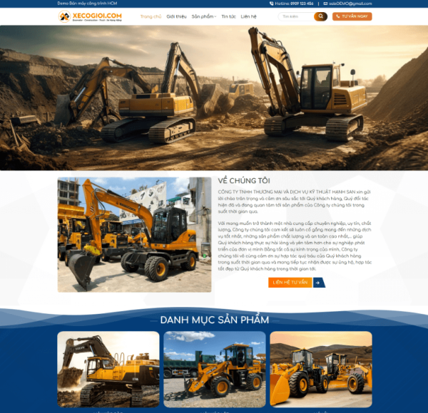 Theme WordPress bán xe cơ giới