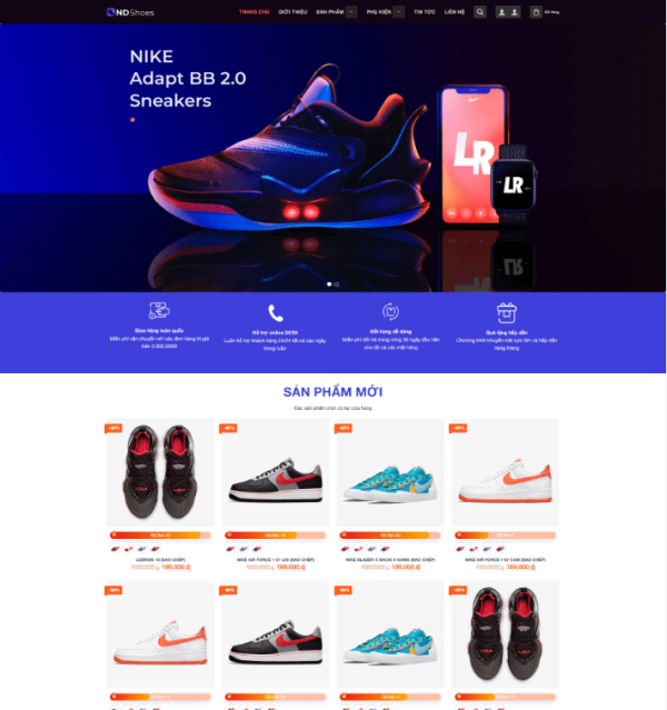 Theme wordpress shop giày 1