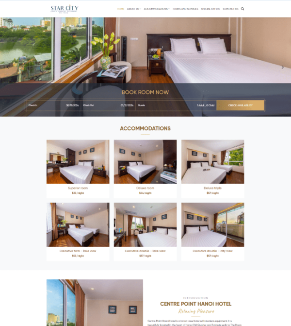 Theme wordpress khách sạn 7 có đặt phòng