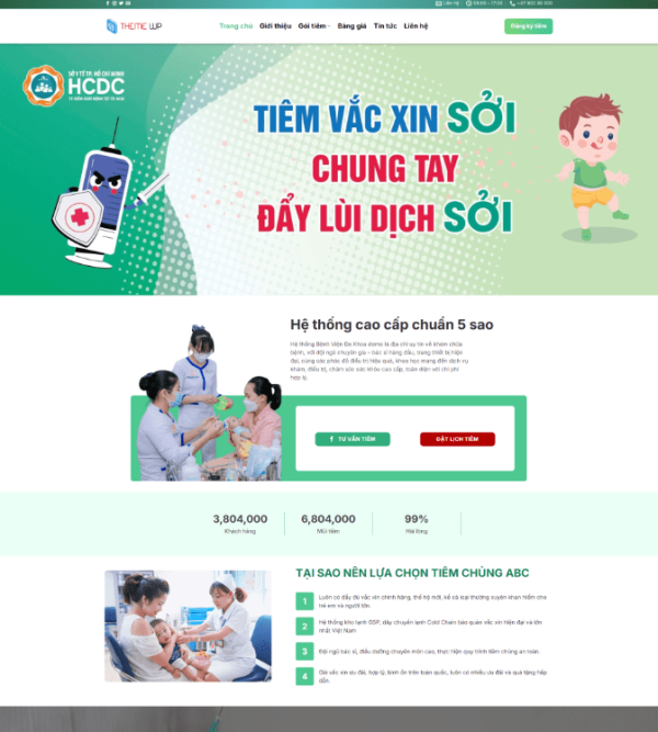 Theme wordpress trung tâm tiêm chủng 1