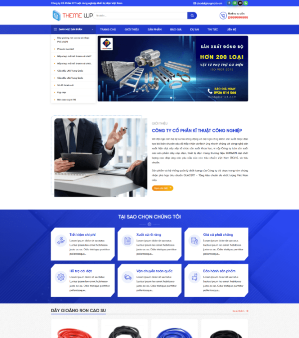Theme wordpress bán vật tư cơ khí máy móc
