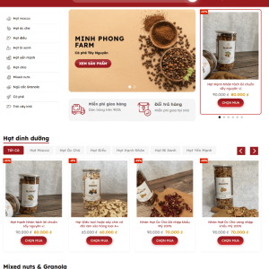 Theme WordPress Bán Rau Củ, Hạt, Trái Cây Sấy Khô & Thực Phẩm Sạch