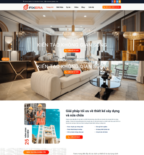 Theme wordpress kiến trúc xây dựng nhà đẹp