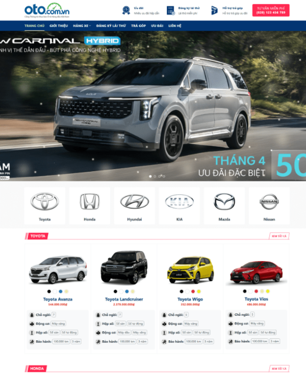 Theme wordpress showroom bán xe oto