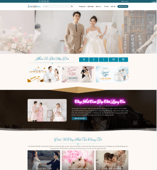 Theme wordpress tiệm chụp ảnh studio wedding 8 tối ưu chuẩn seo