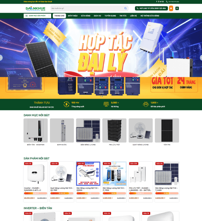 Theme wordpress công ty năng lượng mặt trời solar 4 tối ưu chuẩn Xanh