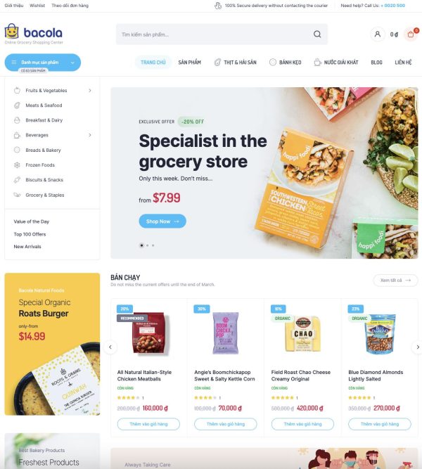Theme WordPress Elementor thương mại điện tử mẫu số 2