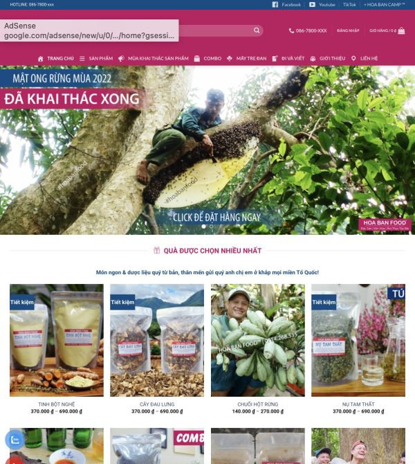 Theme WordPress bán đặc sản (Hoa Ban Food)