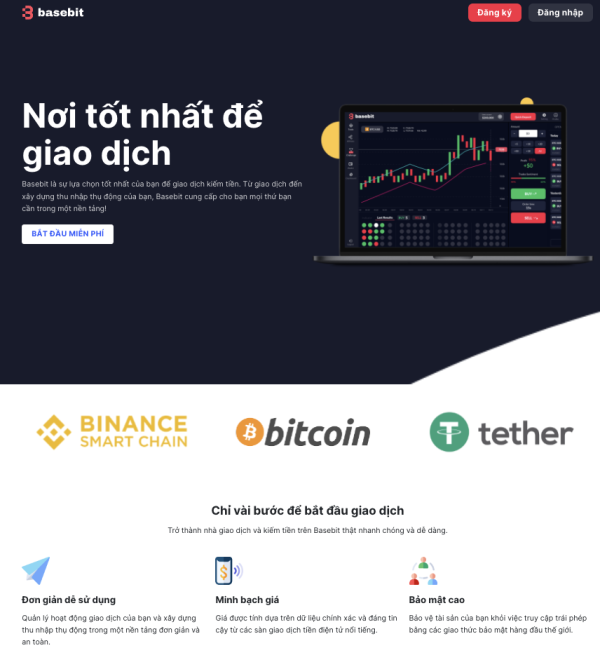 Theme WordPress giới thiệu sàn giao dịch BO 03
