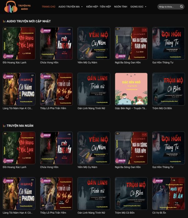 Theme WordPress nghe truyện audio
