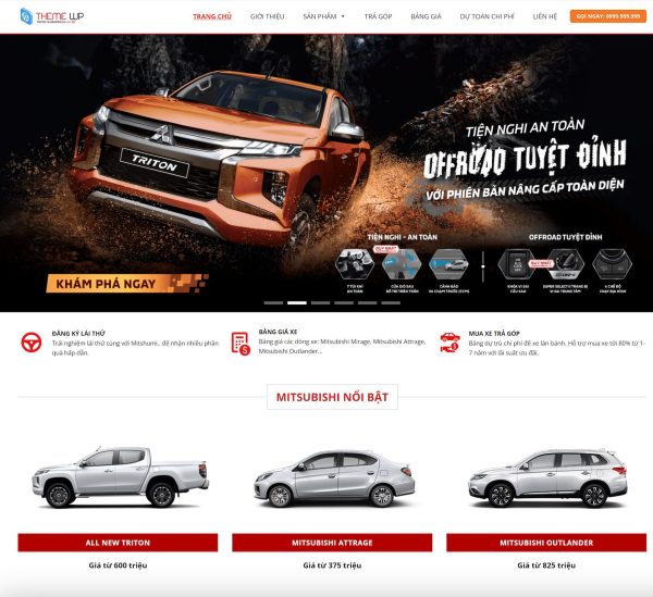 Theme wordpress bán xe mitsubishi